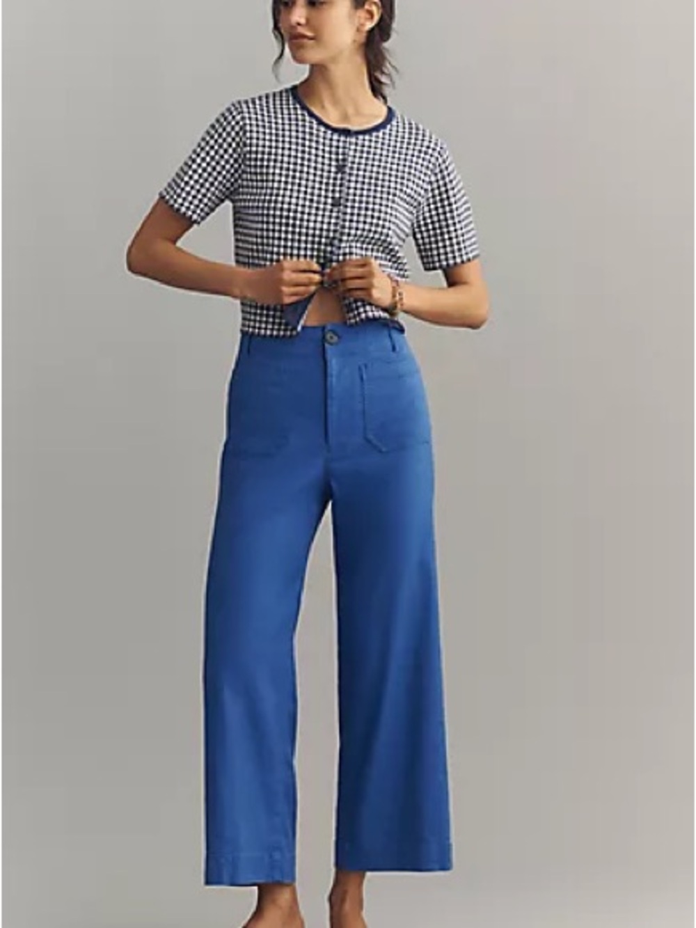 Colette Anthropologie Hi Rise straight Leg Women’s cropped pants size 29 Blue